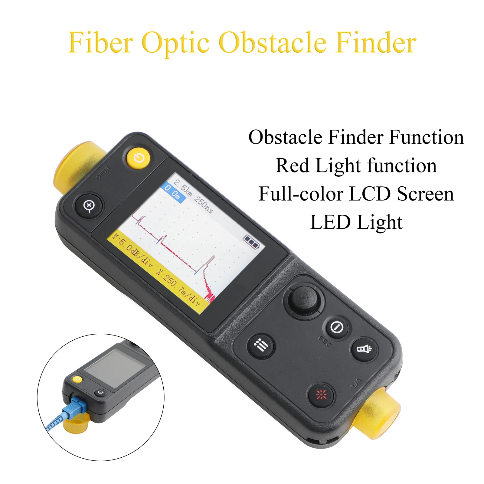 Localizador Visual de fallos muestra forma de onda luz roja 10mW probador de fibra óptica 20KM punto de interrupción de fibra probador de fallos pluma buscador de fallos