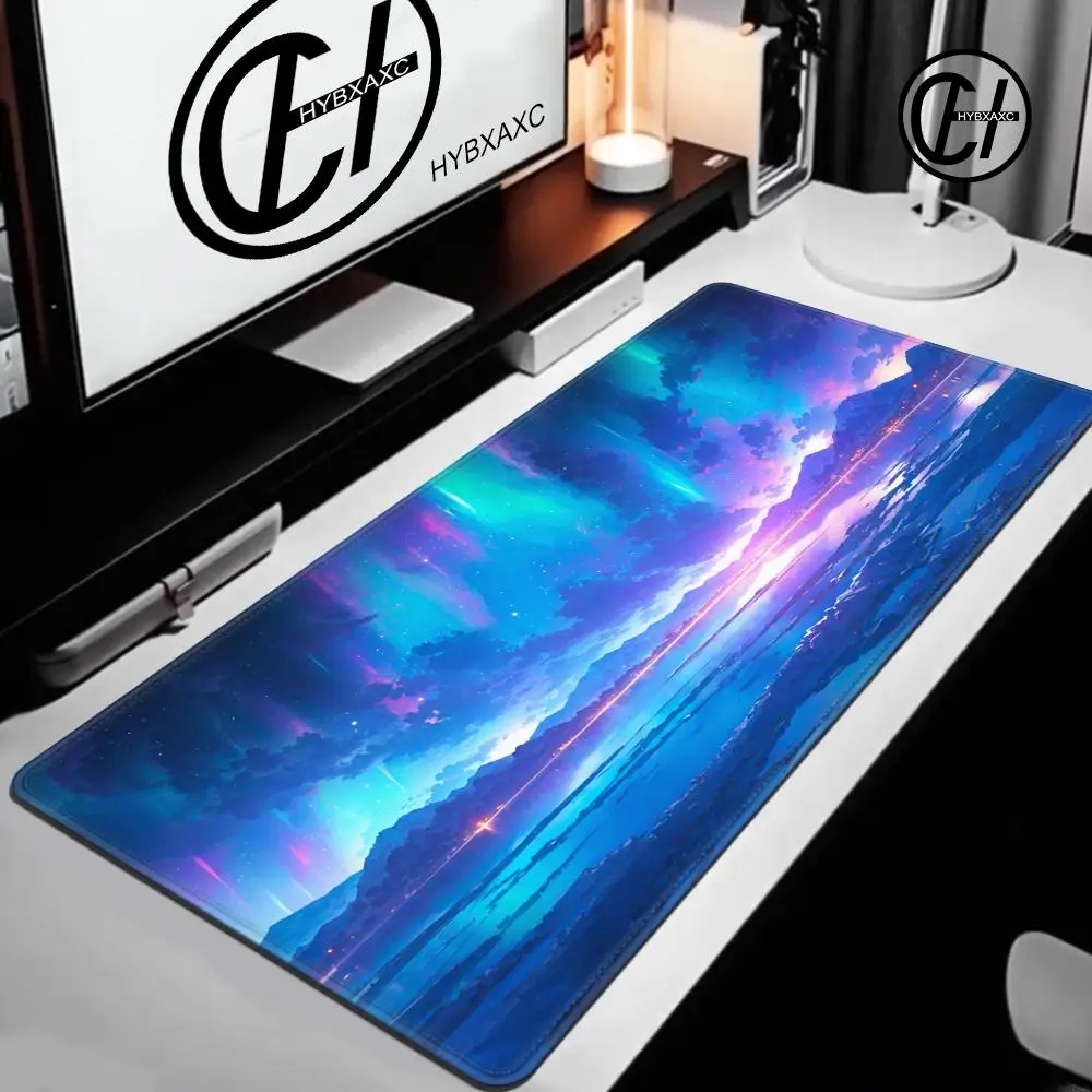Arctic Night Sky-alfombrilla de ratón grande para ordenador, alfombrilla de goma antideslizante para mesa de juegos, XXL, para escritorio