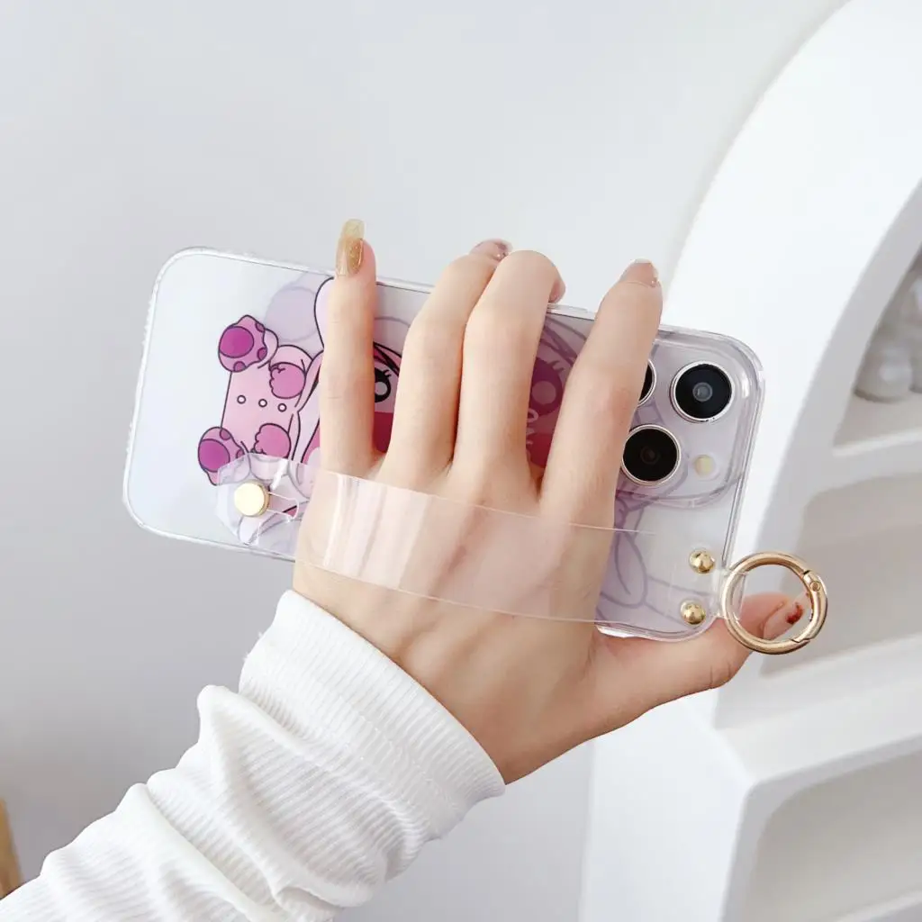 Funda de Stitch con adorno para correa de muñeca, para iPhone 14, 13, 12, 11 Pro, Xs, Max, Xs, XR, 7, 8, 6 Plus, SE 2020 - imagen 4