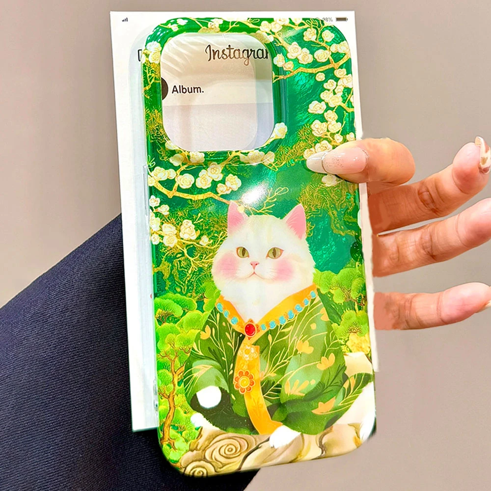 Funda de teléfono con diseño de gato y arte floral de dibujos animados para Xiaomi Redmi Note 15 14 13 12 11 11S 10 10S 9 Pro 9A 13C 14C A3 A3X 9C A1 A2 - imagen 3