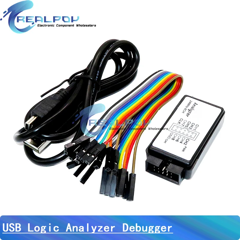 Analizador lógico USB 24MHz 8 canales 24M/segundos analizador lógico depurador para ARM FPGA analizador lógico 24M 8CH