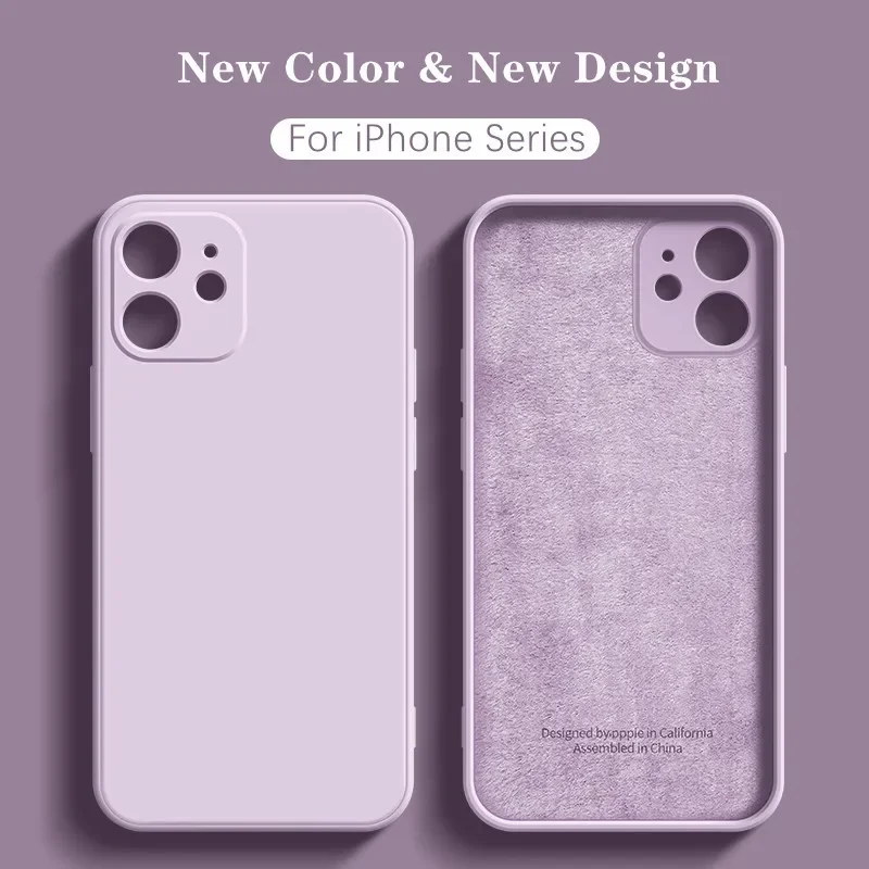 Funda de teléfono de silicona líquida original de lujo para iPhone15 14 13 12 11 Pro Max Mini X XR XS 7 8 Plus funda suave a prueba de golpes