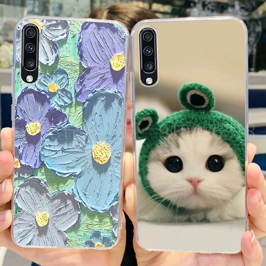 Funda de silicona suave con dibujos animados para Samsung Galaxy A70, carcasa delgada de lujo con flores para teléfono Samsung A70 A 70 s Galaxy A70s - imagen 2