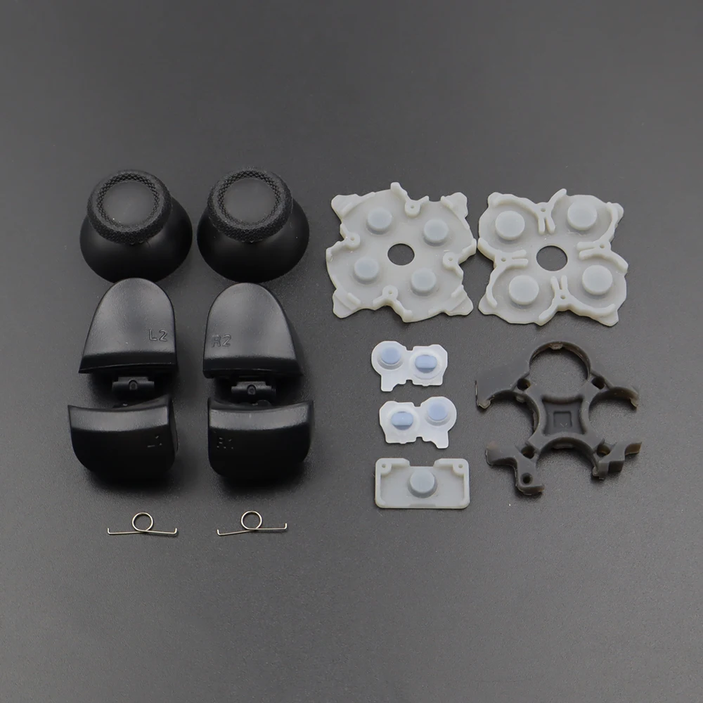 1 Juego de botones de disparo para PS5 V3 L1 R1 L2 R2 + sombrero de seta + almohadillas de goma conductoras pieza de reparación de mando botón y tecla de disparo - imagen 2