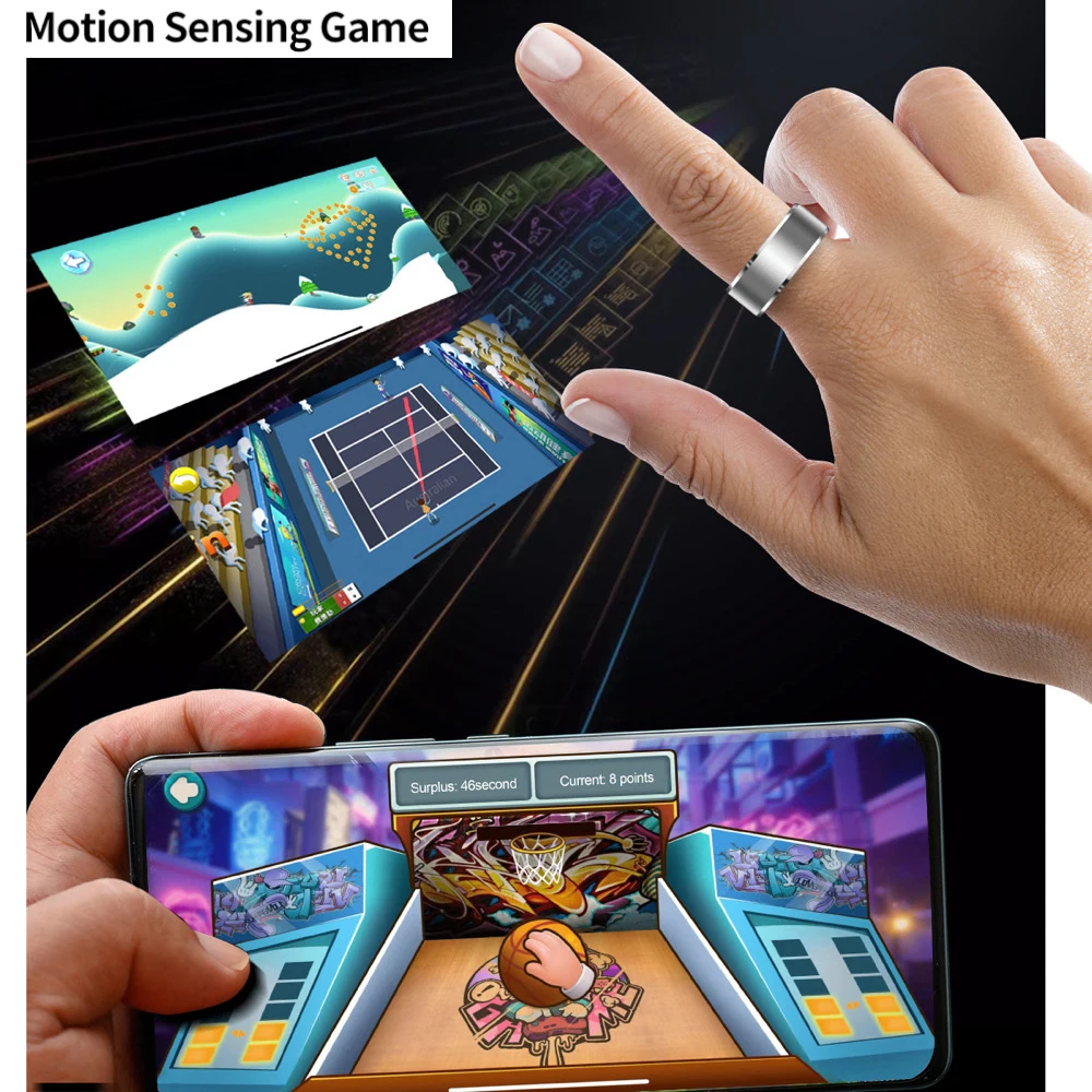 696 pulsera de anillo inteligente anillo Digital de dedo monitoreo de ritmo cardíaco impermeable oxígeno en sangre sueño Control remoto deportes mujeres hombres - imagen 2