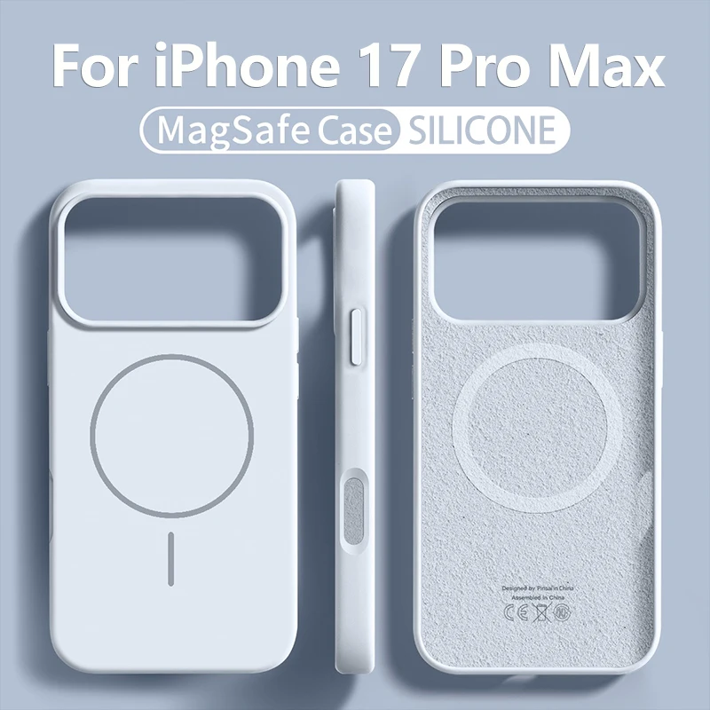 Funda de silicona líquida para iPhone 17 15 16 14 13 12 Pro Max Plus 17 fundas de aire para Magsafe fundas Original para iPhone 17 16 Pro Max funda iphone 17 pro max - imagen 2