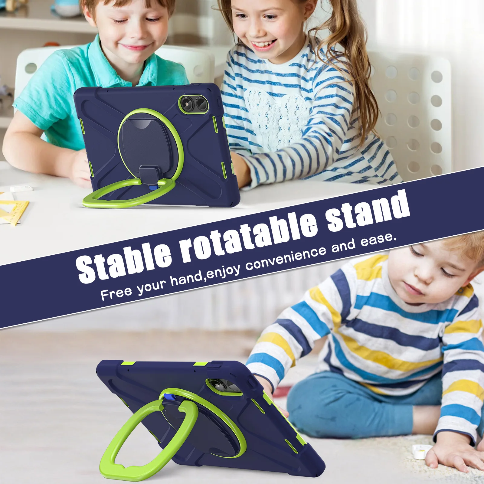 Funda resistente giratoria 360 Universal para Xiaomi Poco Pad Redmi Pad Pro 2024 cubierta de soporte híbrido de 12,1 pulgadas con mango divertido - imagen 3