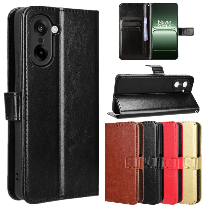 Funda de cuero con tapa para OnePlus Nord CE 5 CE5 5G, funda protectora, billetera con ranura para tarjetas y soporte