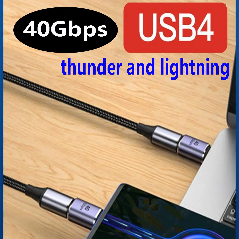 1 unidad USB4.0 40Gbps OTG tipo C USB 90 grados 100W 5A USB C a tipo C convertidor de carga rápida adaptador de datos USB C para Macbook 8K60HZ - imagen 5
