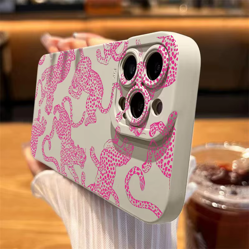 Funda de teléfono con estampado de leopardo rosa para Samsung Galaxy A56 A36 A35 A55 A34 A54 A33 A53 S25 S24 Ultra S23 FE S22 Plus S21 - imagen 2