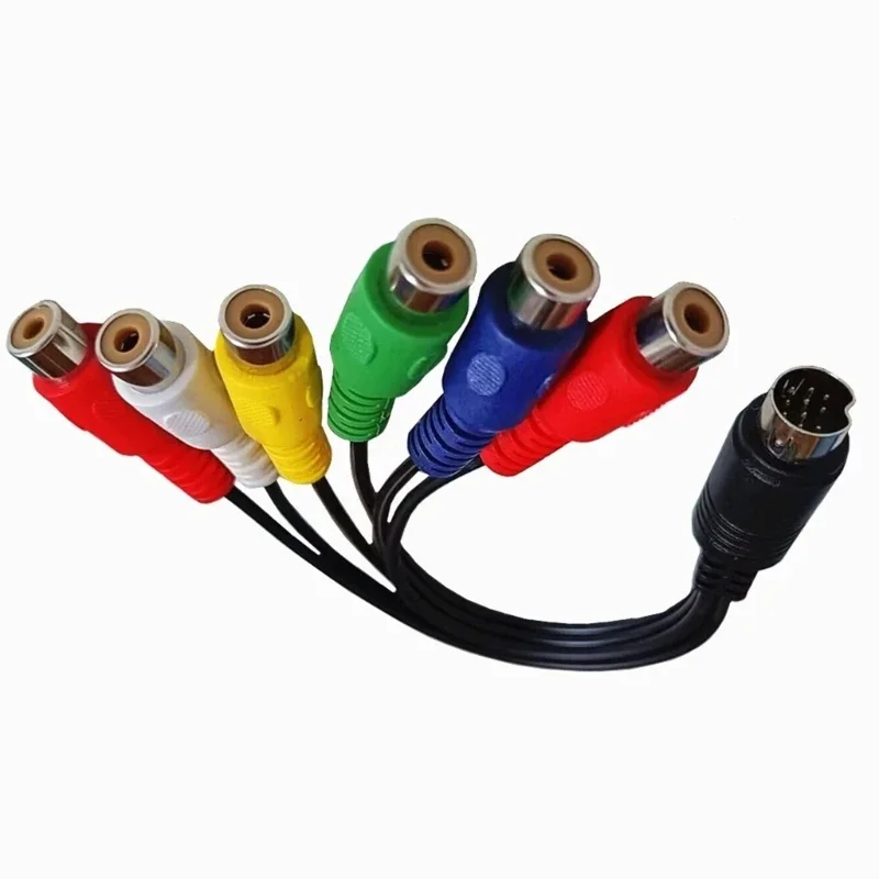 Cable componente macho S-Video de 10 pines a hembra RGB 6 RCA 10 pines Din S-Video 30cm para PC HDTV Cable componente RGB - imagen 5