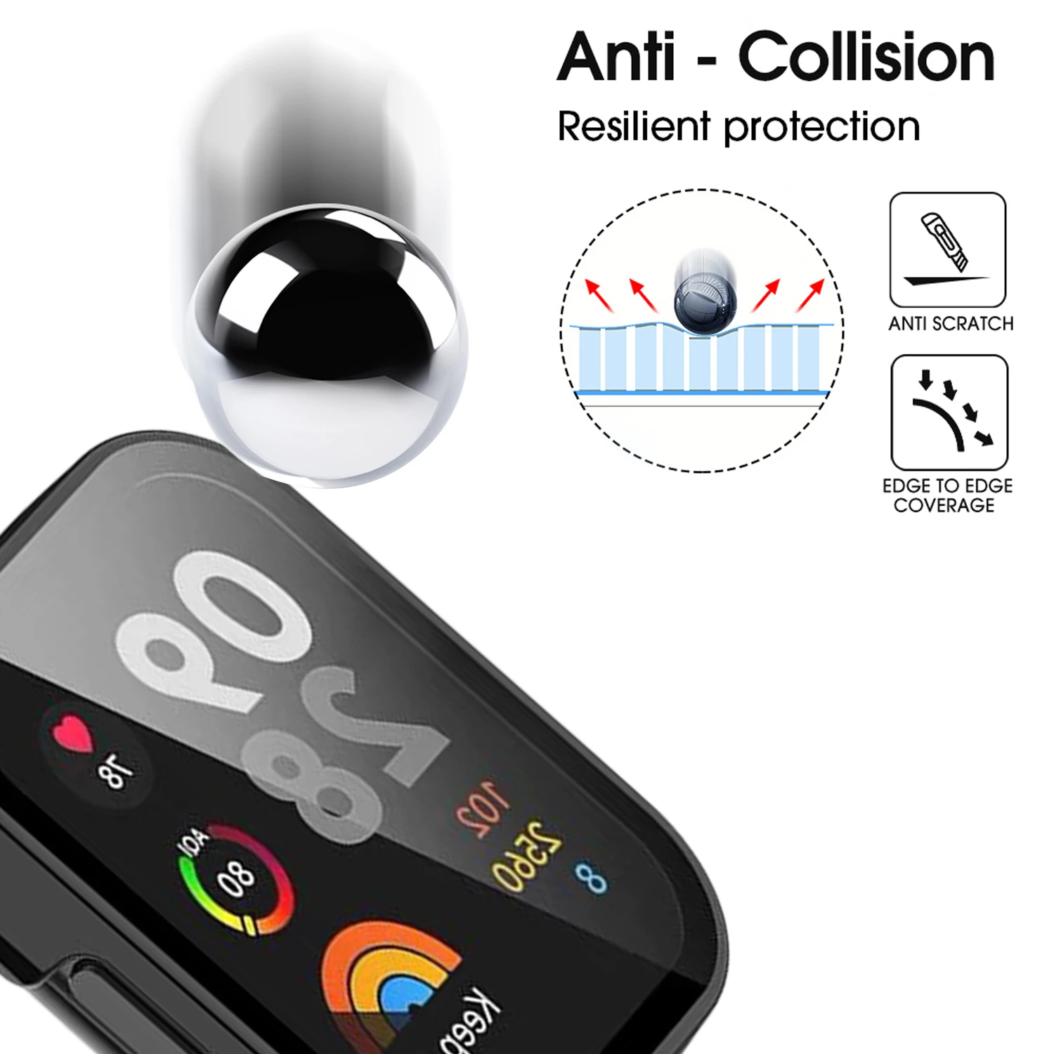 Protectores de pantalla de PC duro y vidrio templado para Redmi Watch 5 Active/5 Lite Smartwatch funda protectora a prueba de golpes - imagen 3