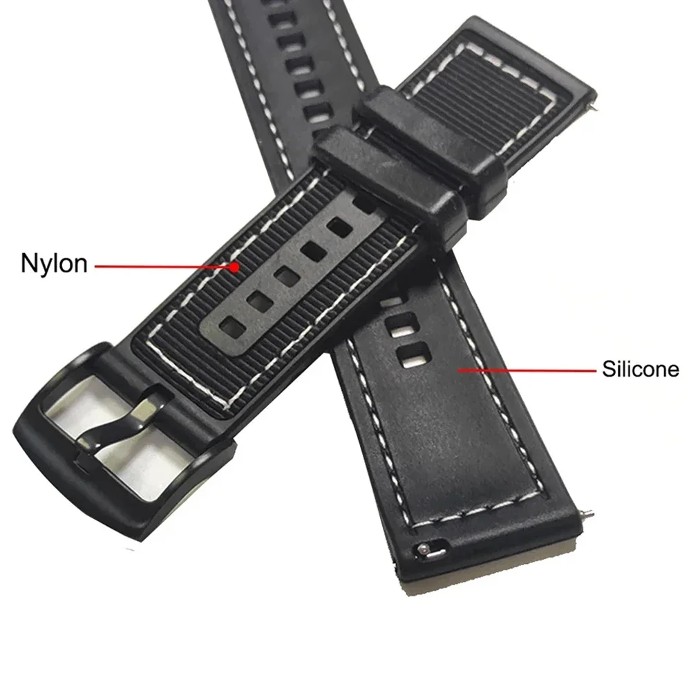 Correa de reloj de 22mm para Zeblaze Vibe 7 Pro, banda de silicona de nailon para Zeblaze Stratos 3 2 Btalk Beyond 2 GTR3 GTS3 Ares 3 Pro - imagen 3