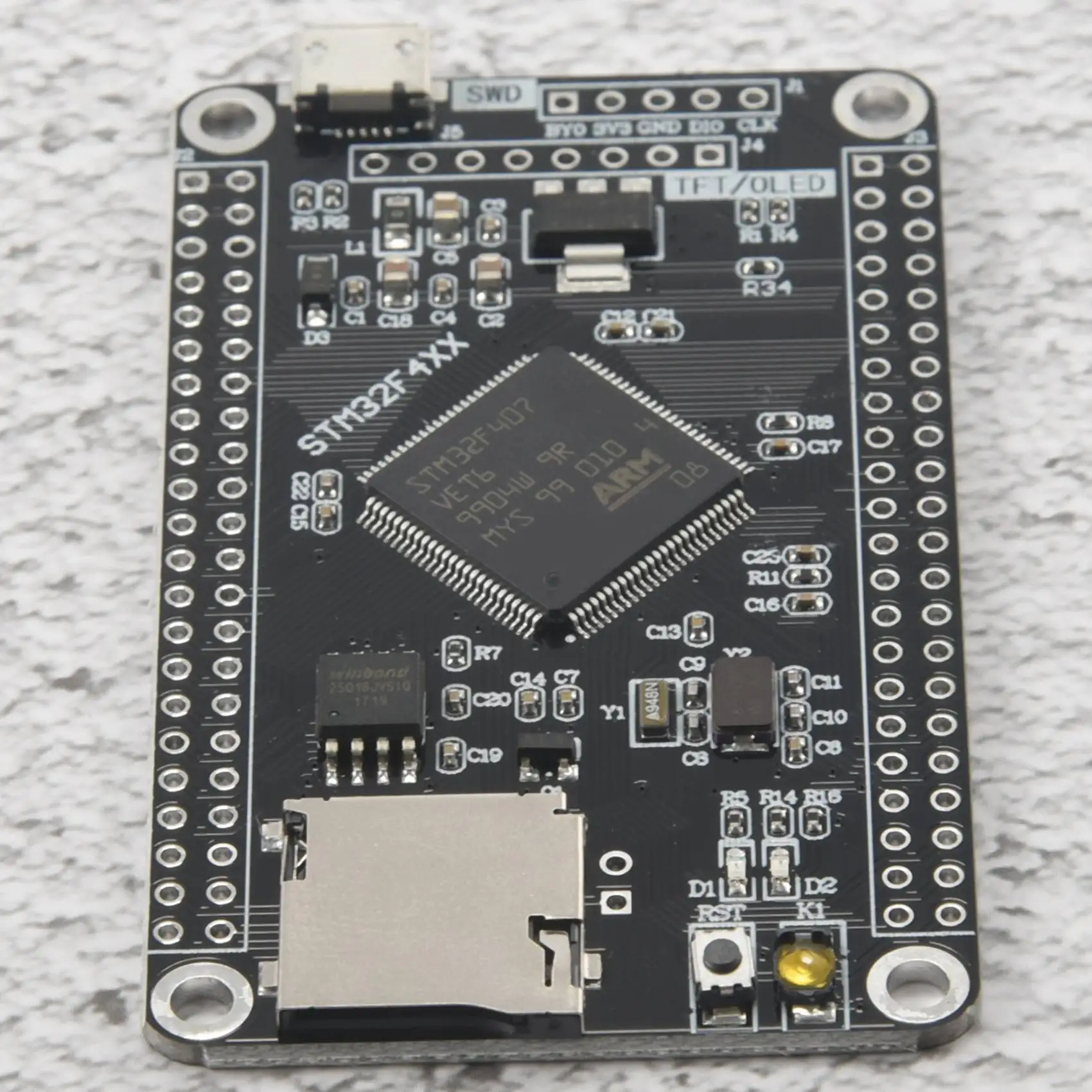 Placa central del sistema STM32F407VET6 STM32, placa de desarrollo STM32F407, placa de aprendizaje de un solo Chip F407