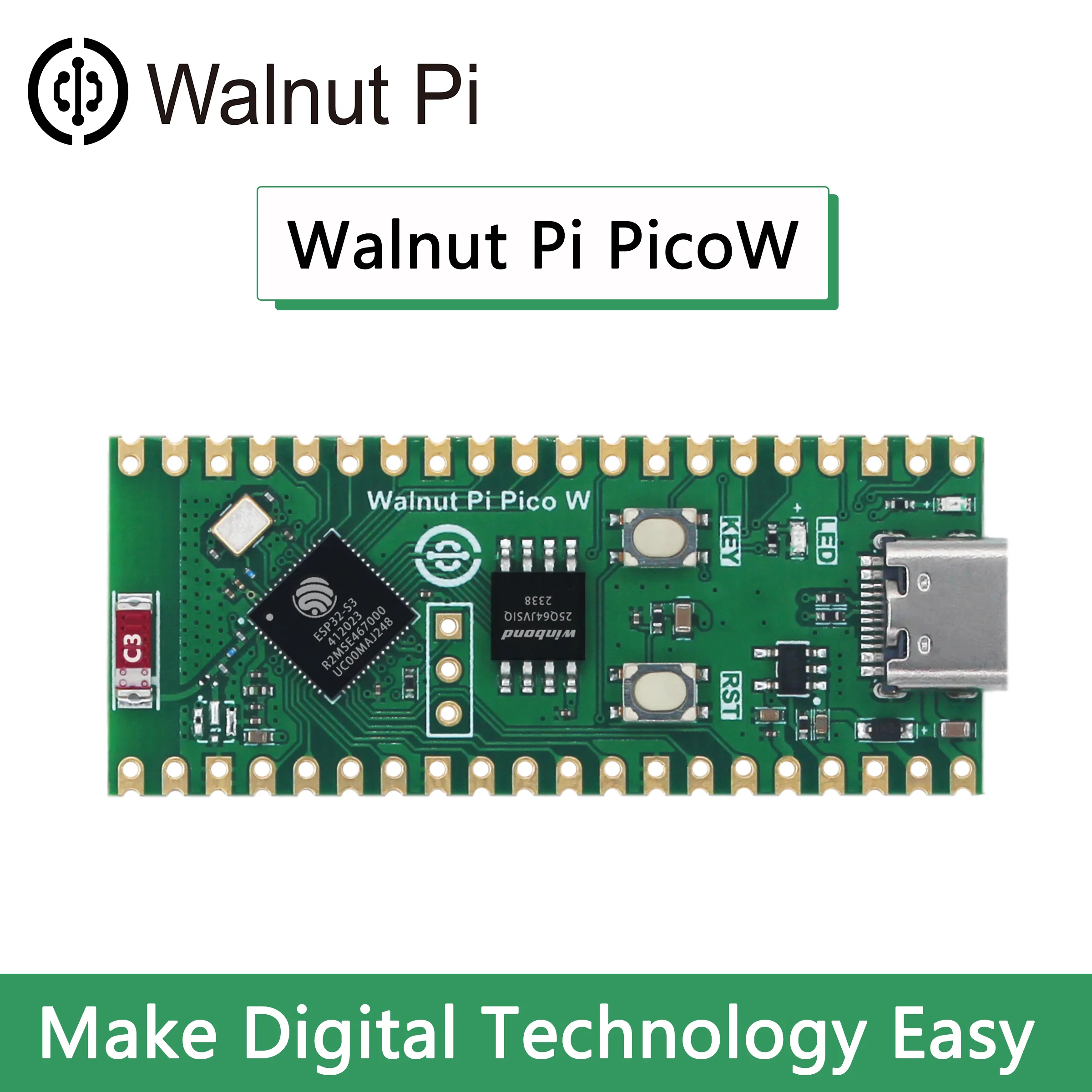 Placa de desarrollo Walnut Pi PicoW ESP32-S3 S3R2 2,4G WiFi 802,11 B/G/N + Bluetooth 5 para Raspberry Pi PicoW