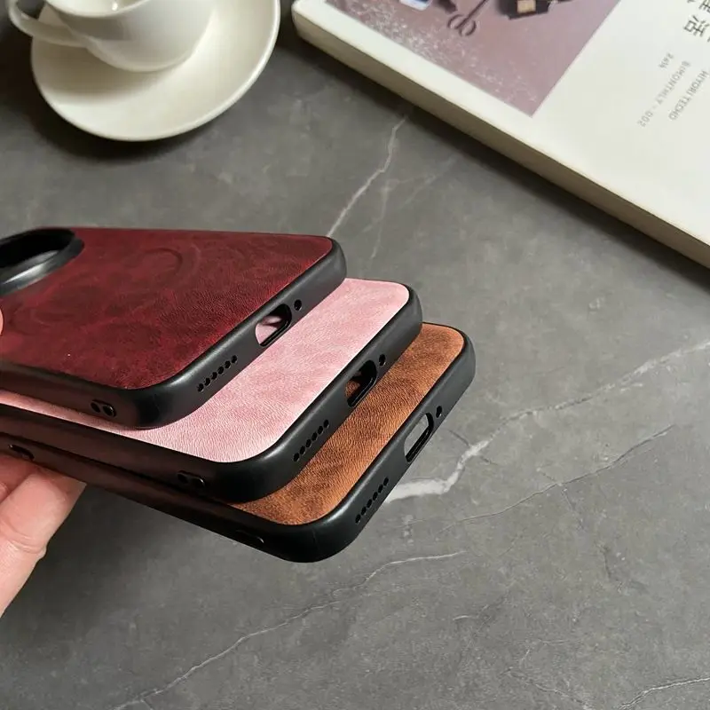 Para Huawei Honor Magic 7 Pro funda suave de piel sintética carga inalámbrica magnética funda protectora trasera para Magic 7 6 5 Pro Shell - imagen 4