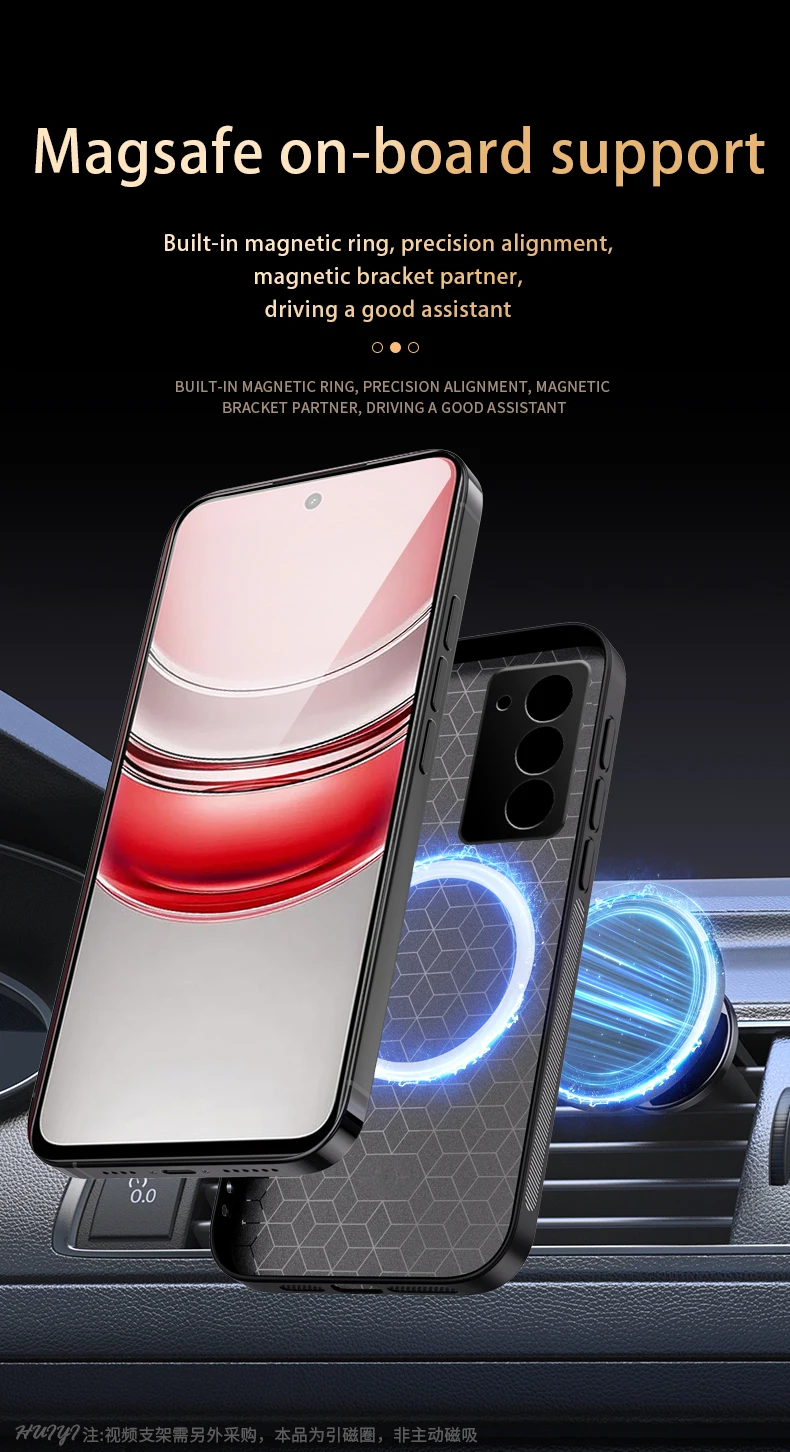 Funda de cuero Magsafe para Oppo Realme V60 pro 5G, soporte magnético para coche, funda dura de silicona con carga inalámbrica para teléfono OPPORealmeV60pro - imagen 3