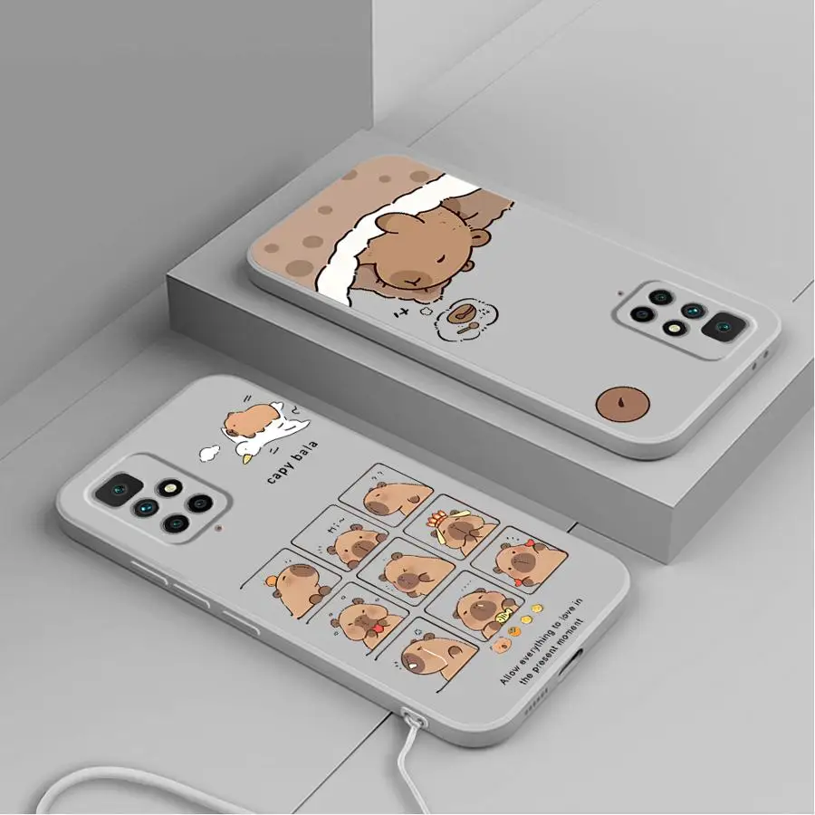 Funda de teléfono para Xiaomi Redmi K40 10 14C 9 8 A1 A2 12C A3x 13C K60 funda suave dibujos animados lindo capibara - imagen 3