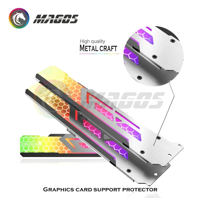 Soporte universal para GPU RGB Jonsbo, marco de soporte para tarjeta gráfica versión sinfónica de 5 V, soporte VGA luminoso, aluminio + acrílico, VC-3 - imagen 3