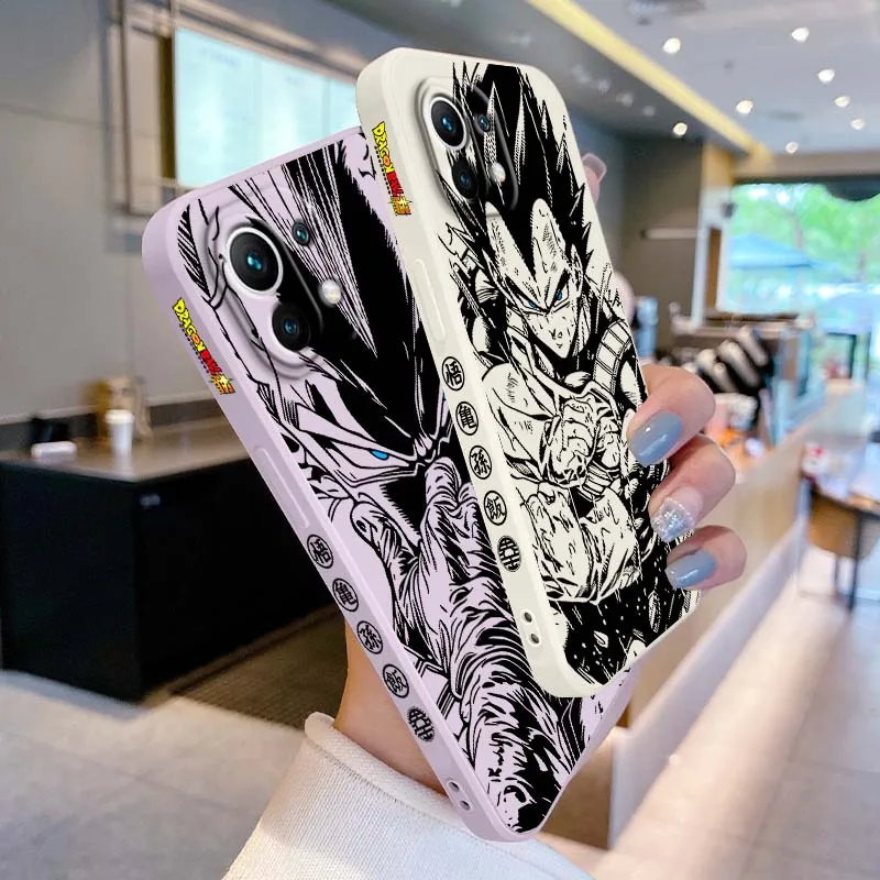 D-Dragon Ball Vegeta Art Cool para Xiaomi Mi 17 15 14 13 12 11 9 13T 12T Lite Pro Max 5G cubierta de la caja del teléfono de cuerda izquierda líquida - imagen 2