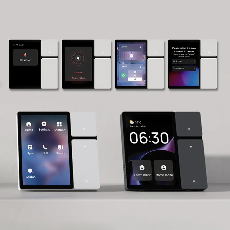 Tuya WiFi panel de control de hogar inteligente de 3,5 pulgadas tuya zigbee interruptores táctiles de pared automatización pantalla LCD 3 relés 3 botones físicos Bl - imagen 4