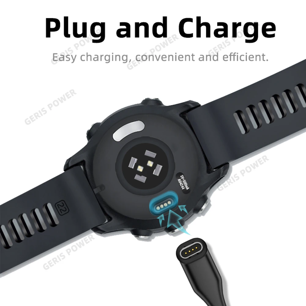 Cable cargador magnético USB/tipo C 2 en 1 para Garmin Fenix 5 5S 5X Plus 6 6S 6X Pro 7 7S 7X forerunner 45 55 165 255 945 965 - imagen 5