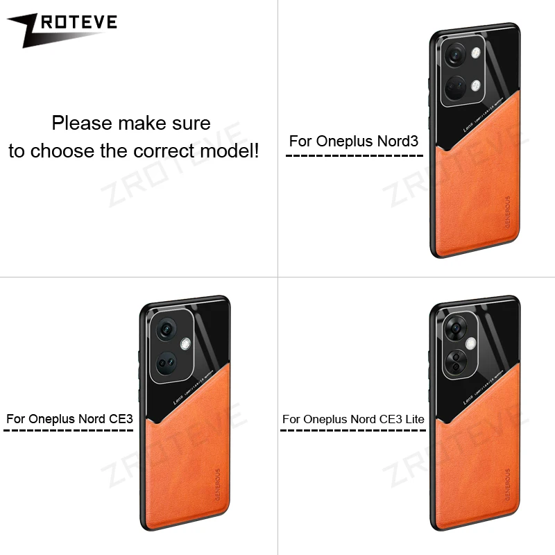 Para OnePlus Nord CE3 funda Zroteve de cuero PU funda dura magnética para PC para One Plus Nord CE 3 Lite Nord3 fundas de teléfono a prueba de golpes - imagen 2