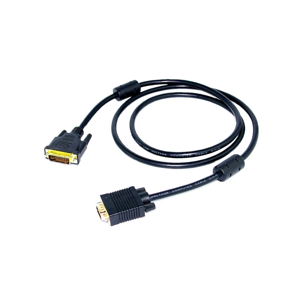 Cable DVI a VGA de 1,5 M-3M 24 + 5 macho a macho tarjeta gráfica de alta definición cable de conexión de señal de vídeo adaptador de computadora DVI-D 15 - imagen 3