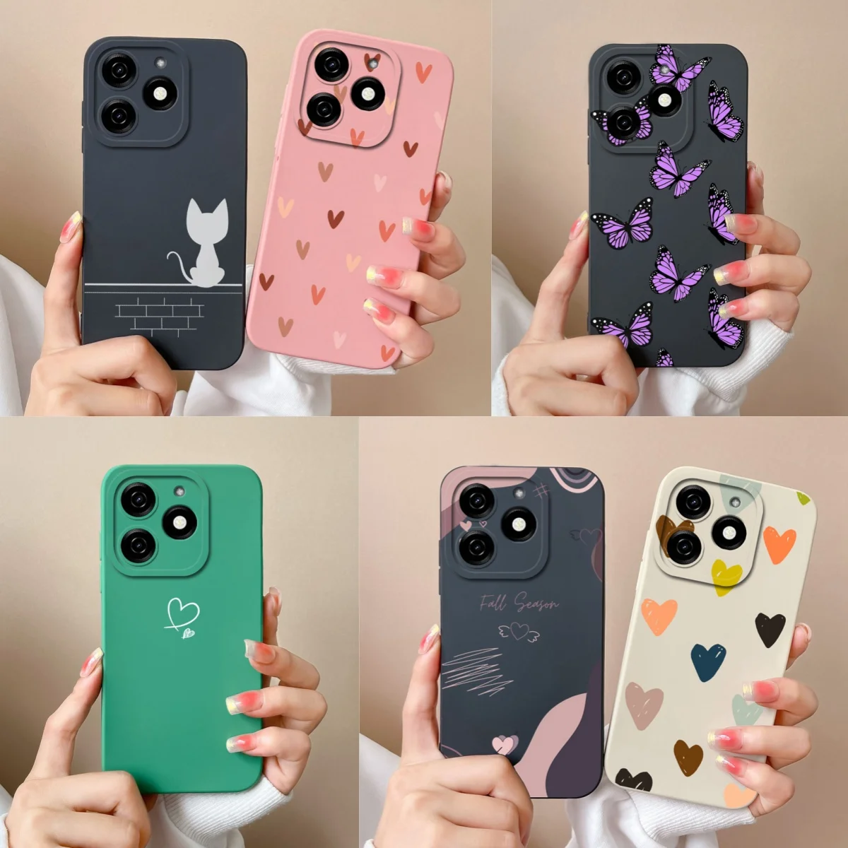 Para infinix Smart 8 Pro Plus funda Simple corazón silicona líquida protección completa carcasa de teléfono para infinix Smart8 HD cubierta trasera suave