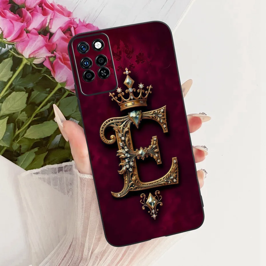 Funda con letras de corona a la moda para Infinix Note 10 Pro Note10, funda suave de silicona negra para Infinix Note 10 10Pro, fundas de teléfono NFC - imagen 5