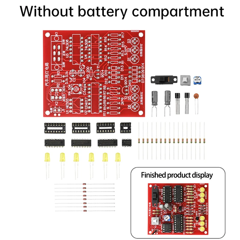 Kit electrónico DIY de simulación de luz trasera de coche DC 5-6V, componente de soldadura divertido, Kit de práctica de soldadura para estudiantes de entrenamiento - imagen 5
