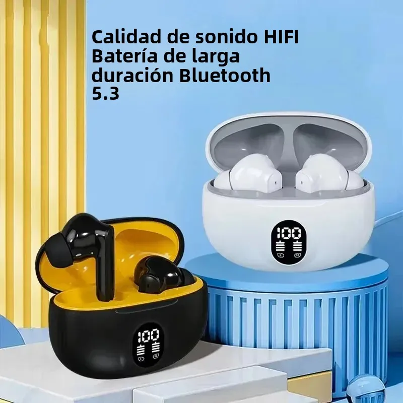 Auriculares inalámbricos con Bluetooth, cascos TWS con micrófono estéreo deportivos, intrauditivos con Control táctil, Larga modo de reposo, llamadas HD, juego - imagen 2