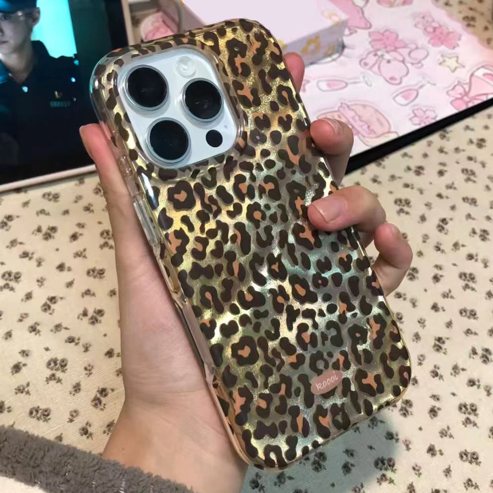 Funda de teléfono con estampado de leopardo dorado y ámbar coreano para Samsung Galaxy A16 A55 A07 A17 A56 A36 A26 A53 A06 A14 A24 A34 A54 A15 A12 - imagen 3