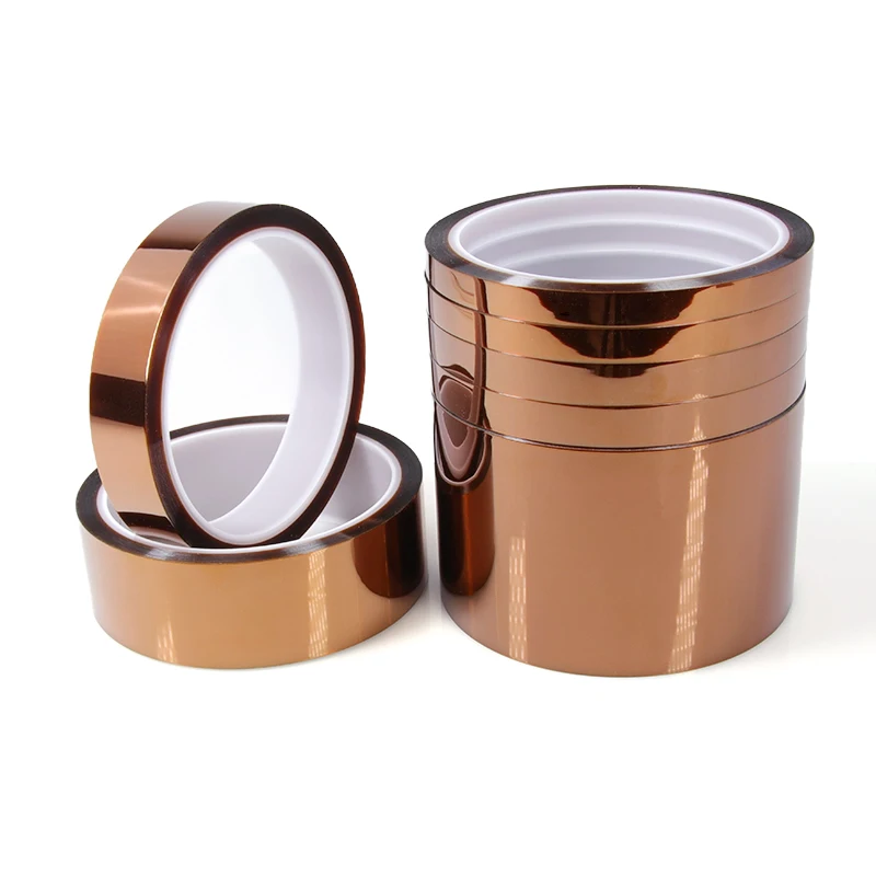 1 ~ 10 rollos de cintas aislantes adhesivas de poliimida, 3-100mm, aislamiento térmico dorado, cinta BGA de calor de alta temperatura para protección de tableros - imagen 4