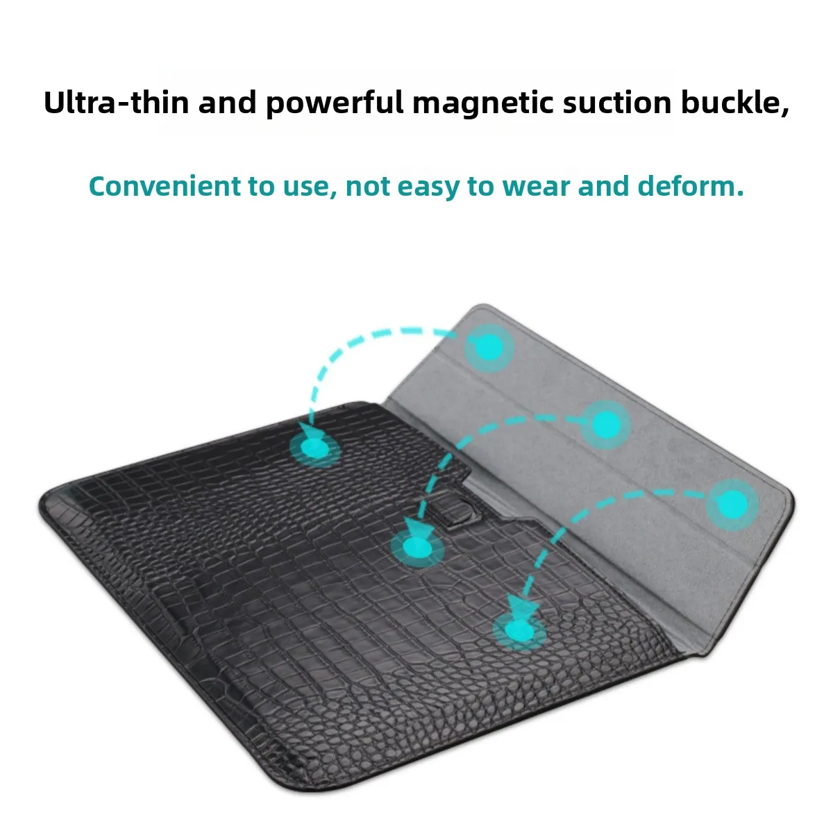 Funda para portátil de 11 ", 13", 15 ", funda para portátil, funda de cuero Pu con patrón de cocodrilo ultrafino, resistente a los arañazos, resistente al agua - imagen 3