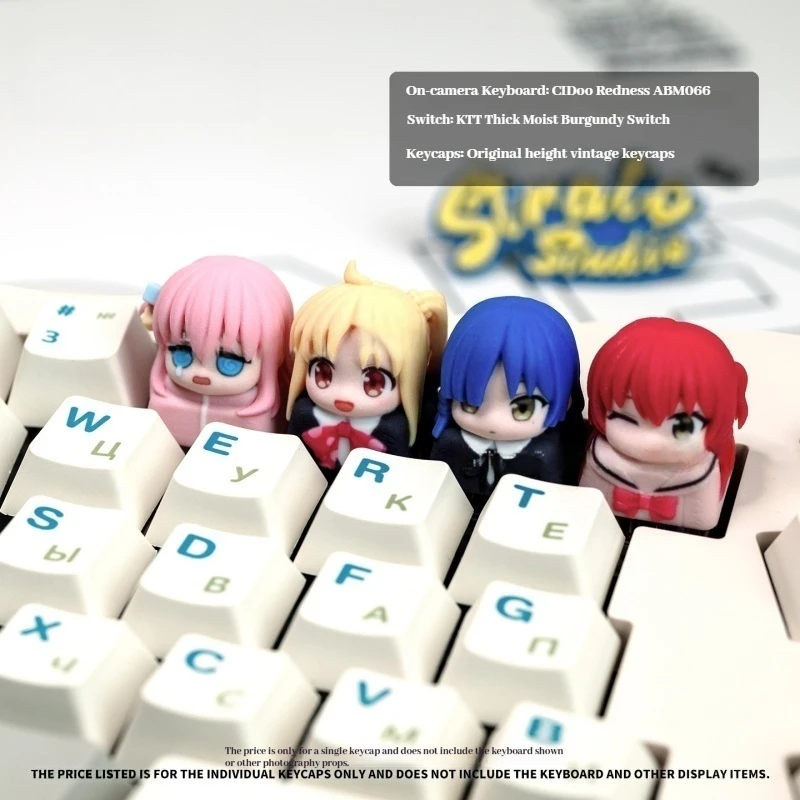 ¡BOCCHI LA ROCA! Teclas de anime Teclas de personajes 3D Altura OEM Gotoh Hitori Teclas de teclado mecánico personalizadas - imagen 3