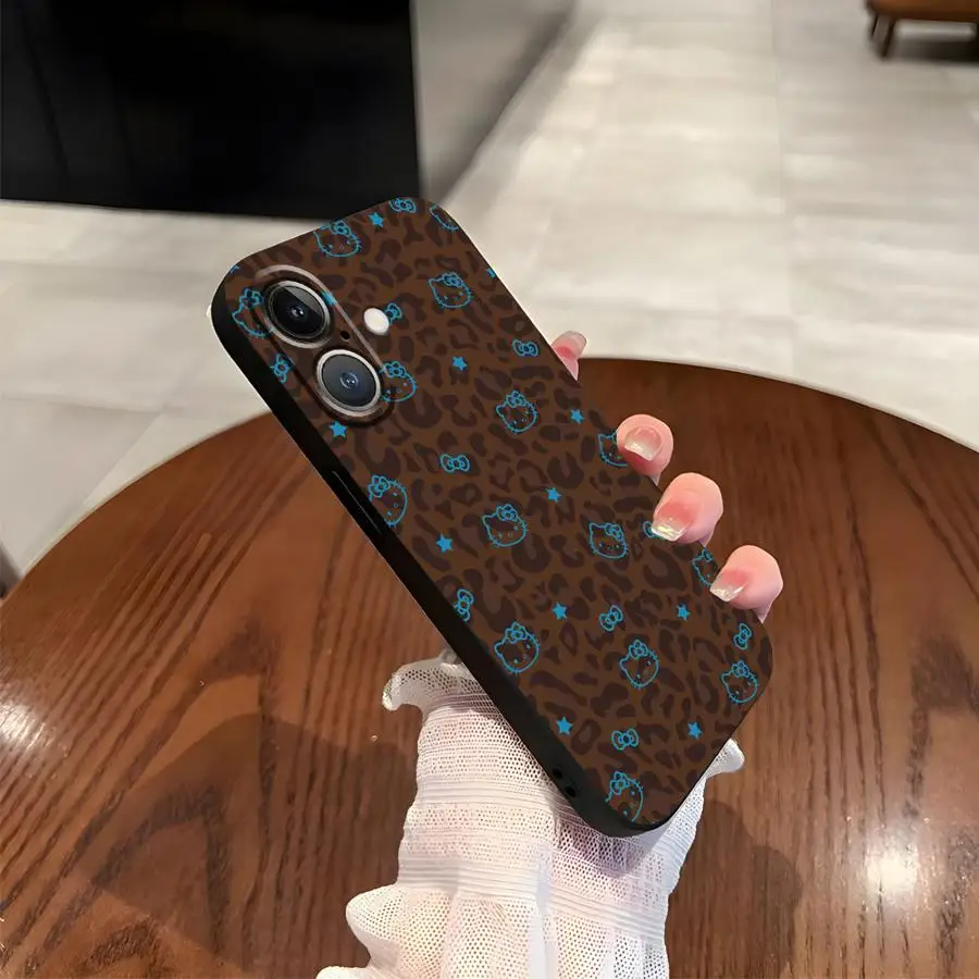 Funda de muñeca bonita de dibujos animados para iPhone XR 13 12 11 17 Pro Max XS Max 15 16 14 Plus 17Air 7 8 funda de teléfono suave negra - imagen 5