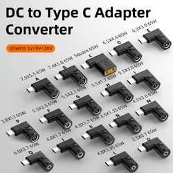 Adaptador CC a USB-C PD 65 W Cargador Portátil Samsung Xiaomi
