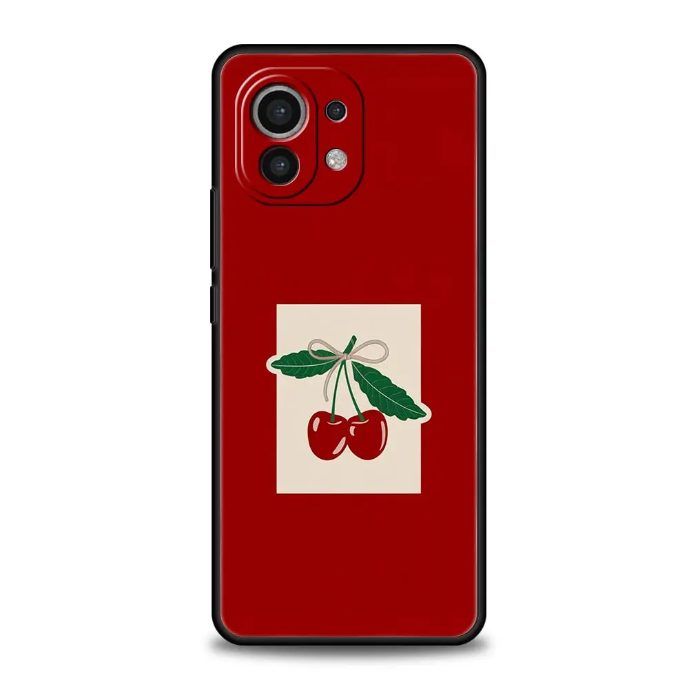 Red Cherry Phone Case For Xiaomi Mi 17 15T 15 14 14T 13T 12T Pro 12 13 Lite 5G 11T Poco X6 X7 X5 Pro Soft Cover - imagen 2