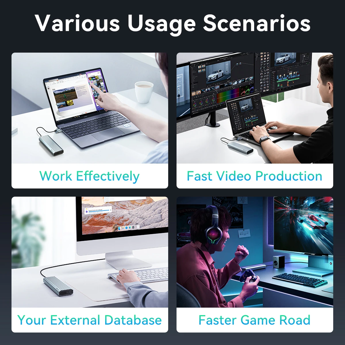 Yottamaster-carcasa de disco duro USB 4 M.2 SSD, caja externa de alta velocidad de 40gbps, carcasa de disco de estado sólido, caja de almacenamiento para PC y portátil - imagen 5