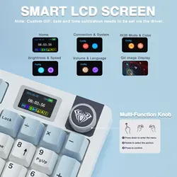 Teclado Gaming Inalámbrico AULA S98pro Hot-Swap TFT 75%