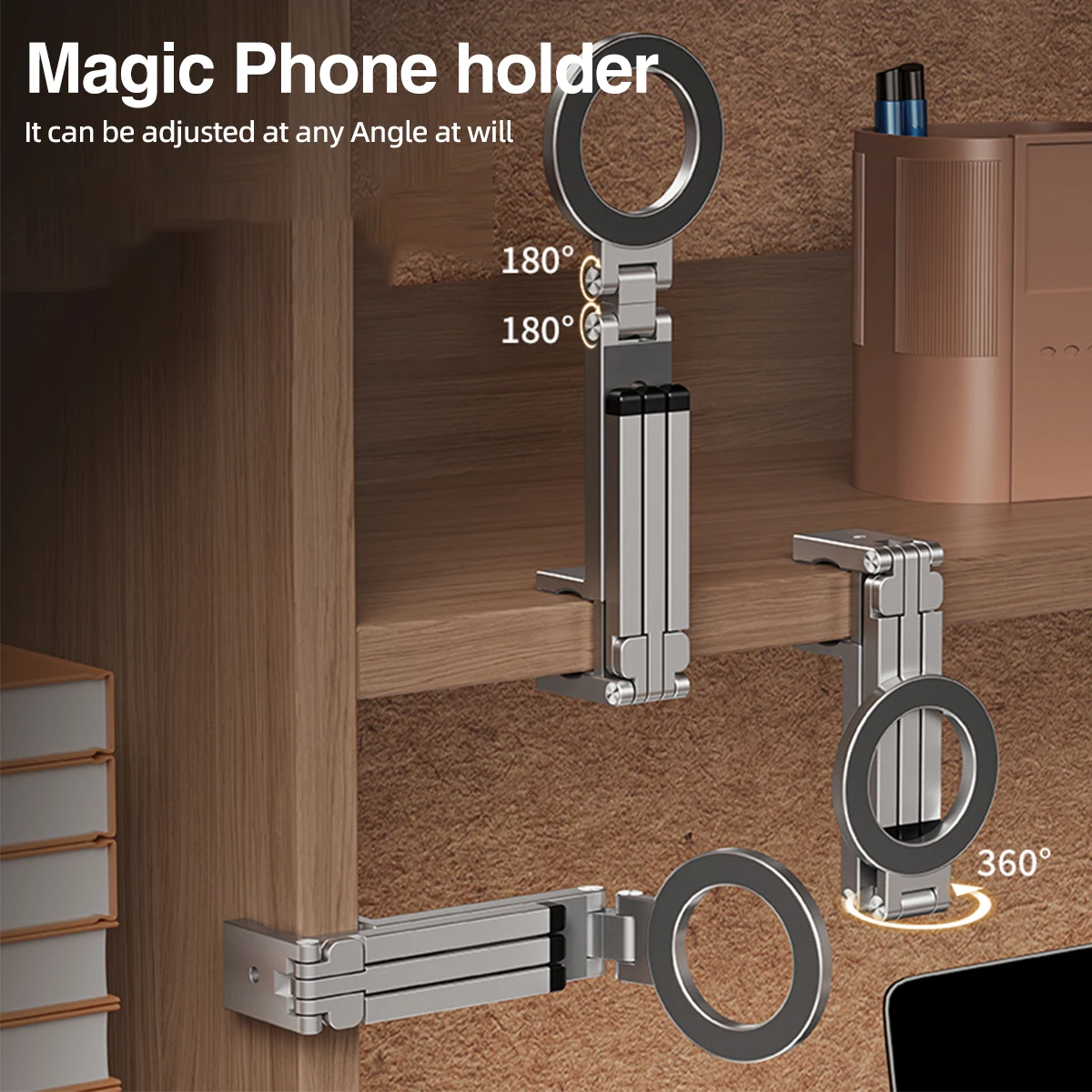 Soporte magnético Universal ajustable para teléfono, elementos esenciales de viaje, rotación Flexible, manos libres, soporte para teléfono de avión, asiento para teléfono - imagen 4