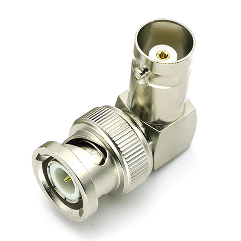 1 Uds Q9 BNC macho hembra conector de ángulo recto de 90 grados BNC macho a BNC hembra adaptador de vídeo en forma de L latón niquelado - imagen 2