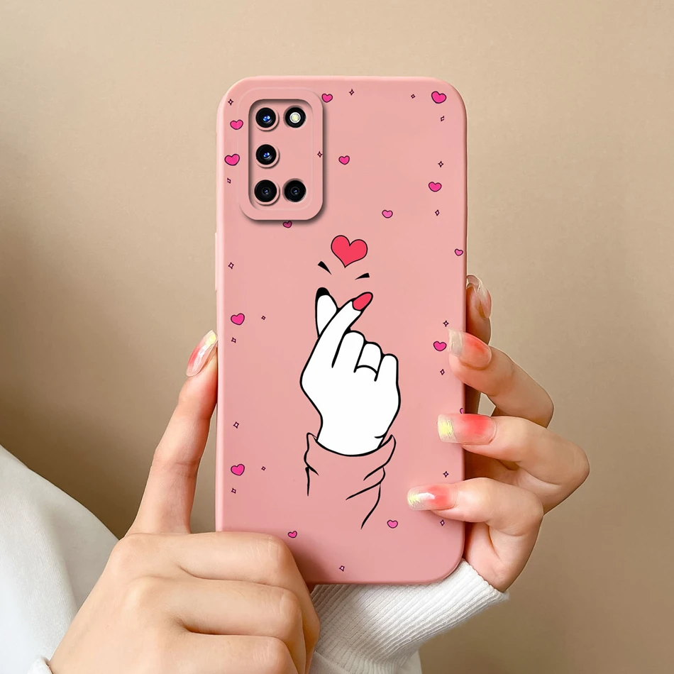 Para Oppo A52 A72 A92 Funda mariposa corazón Simple contraportada suave Líquido silicona Funda protección de cámara Anti caída carcasa de teléfono - imagen 4