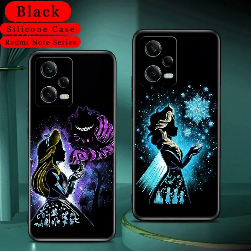 D-disney princesa Bella Ariel Mulan funda para Xiaomi Redmi Note 13 12 Pro Plus 11 10 9 8 Pro 12S 11S 13C 12C 10C funda de teléfono