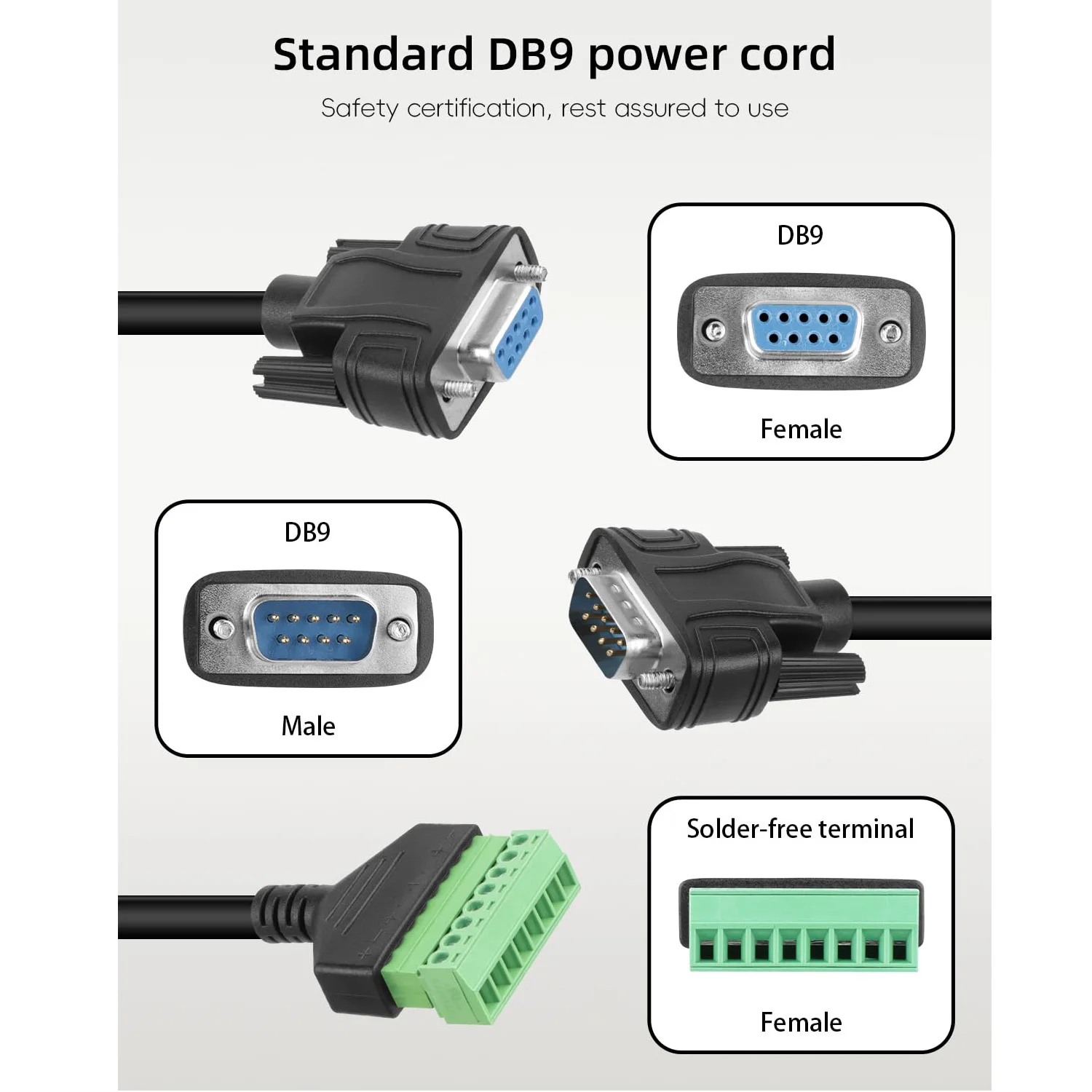 DB9 D-SUB 9 pines RS232 macho hembra a AV 8 pines perno Terminal de tornillo adaptador sin soldadura Cable conector módulo de señal de Host de computadora - imagen 2