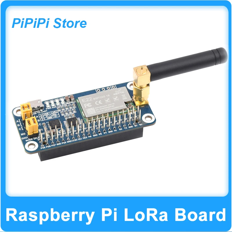 Módulo Raspberry Pi SX1262 LoRa HAT, interfaz UART de banda de frecuencia de 915MHz y 868MHz para compatibilidad PI5/4B/3B/Zero W Arduino/STM32