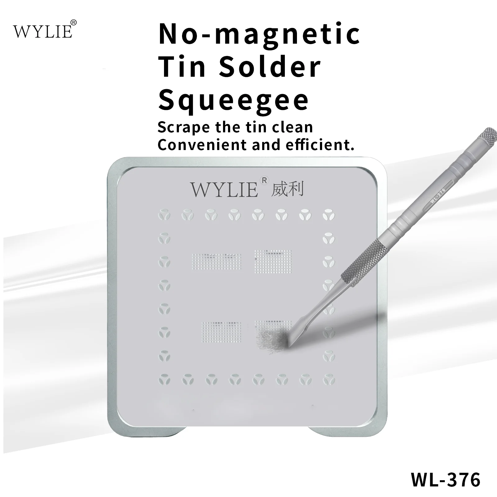 WYLIE WL-376 raspador de estaño de acero inoxidable no magnético textura antideslizante para reparación de teléfonos móviles y tabletas herramienta de palanca raspadora de estaño - imagen 5