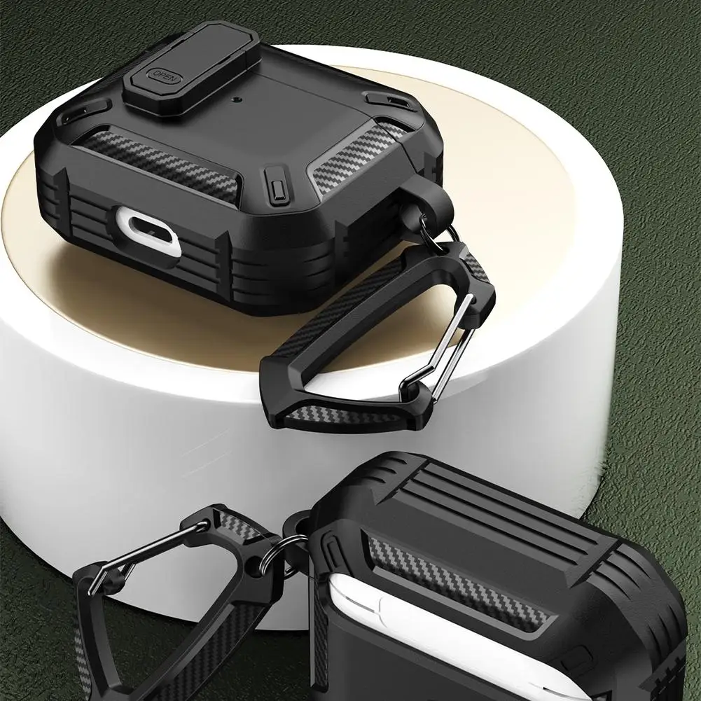 Funda protectora para Airpods 4, funda de lujo para auriculares, funda para Apple Airpods 4, Air Pods Pro, a prueba de golpes, Sleve con gancho - imagen 3