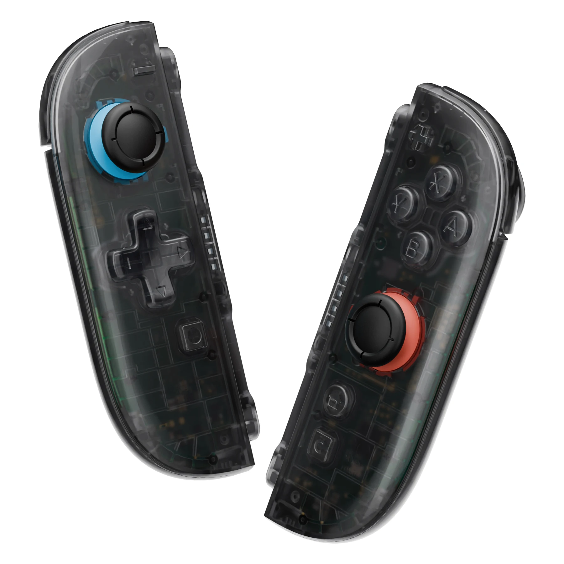 Botones eXtremeRate para Joycon 2, para Nintendo Switch 2 Carcasa de repuesto (versión D-Pad) - Negro pizarra transparente